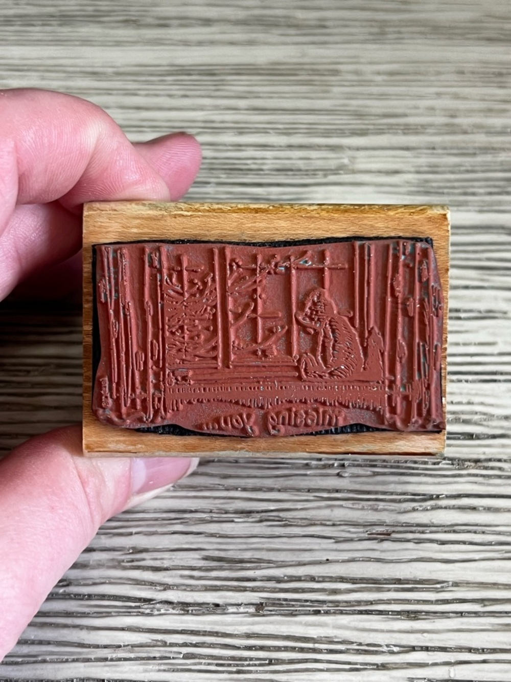 Disney Wooden Handheld Stamp with Red Rubber Base - Natural Wood - Picture 4 of 4